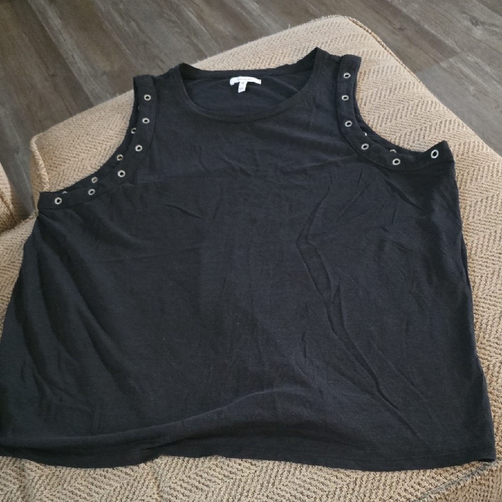 Maurices Black Embellished Boxy Tank Top